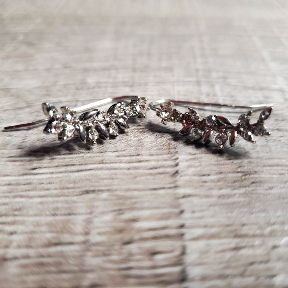 Silver diamond earrings